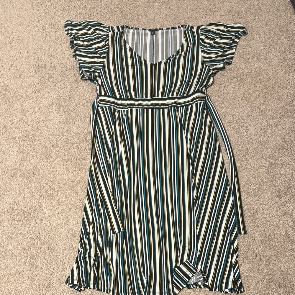 Torrid Black and White Striped Mini Dress